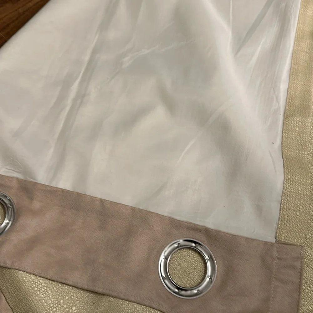 4 Crème color long curtains, big eyelets for curtain rod🤎🤎🤎